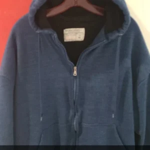 Mens Dark Blue Zip Hoodie